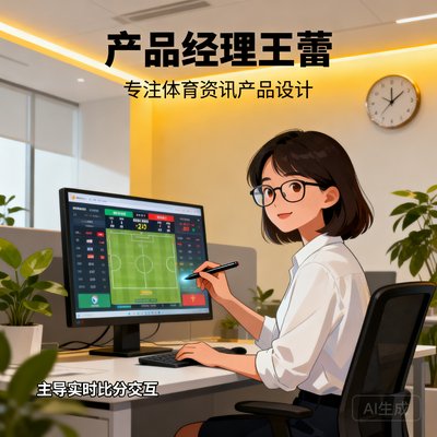 产品经理王蕾,专注于体育资讯产品设计,主导实时比分交互